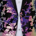 thumbnail image 3 of Mens Sport Coat Qiggri Men's Sequin Performance Ceremonial Dress Party Suit Single Breasted Suit Jacket, 3 of 8