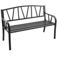 thumbnail image 1 of Costway Outdoor Patio Garden Bench Metal Frame with Ergonomic Armrest 660 Lbs Max Load, 1 of 9