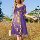 thumbnail image 4 of Vestido de manga corta de pato de goma vestido de verano ropa de mujer vestido, 4 of 7
