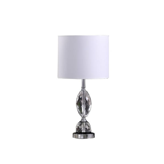 23.75" In White Georgia Pear Cut-Crystal Modern Metal Table Lamp