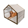 thumbnail image 1 of Dog Lover Pet House, Cartoon Style Chihuahua Terrier Bulldog and Beagle Funny Characters Purebred Pets, Outdoor & Indoor Portable Dog Kennel with Pillow and Cover, 5 Sizes, Multicolor, by Ambesonne, 1 of 4