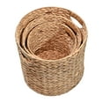 thumbnail image 3 of happimess Avery Bohemian Cottage Hand-Woven Hyacinth Cylinder Nesting Baskets with Handles, Natural (Set of 3), BSK2011A-3SET, 3 of 7