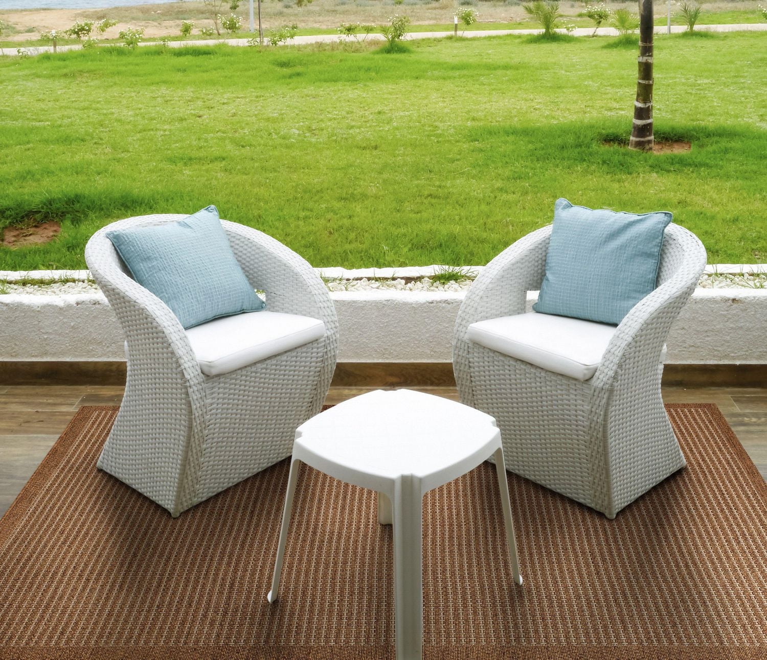 Smithleighs Earth Brown and Tan Woven Area Rug