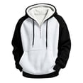 thumbnail image 6 of FchengtaiS Mens Waffle Knit Textured Hoodies Sherpa Lined Raglan Sleeve Sweatshirts Colorblock Pullover Tops for Fall Winter, 6 of 8