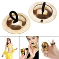 thumbnail image 6 of 2 Pieces Belly Cymbal Children Party Finger Cymbals Dancer Costume Music Golden, 6 of 8