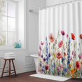 thumbnail image 5 of Colorful Flower Floral Leaves Fabric Shower Curtain Branch Nature Washable Shower Curtains for Bathroom, Waterproof Bath Curtain with Hooks Home Decor 72x72in, 5 of 8