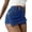 Blue, variant on Womens Shorts Casual Women's High Waist Asymmetric Wrap Design Slim Fit Cargo Denim Skort with Stretch Comfort for Summer Black L