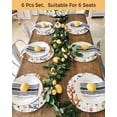 thumbnail image 4 of 13 Inch Round Placemats Set of 6, Thanksgiving Non Slip Heat Insulation PP Table Mats, Maple Leaf Farm Pumpkin White Wood Grain Washable Place Mats for Kitchen Dining Party Table Decor, 4 of 7