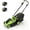 green, variant on 17-in Cordless Lawn Mower 2x20-volt Battery Powered Push Mower with 2-in-1 Mulching and Bagging 6 Height Adjustments 40L Grass Bag Lightweight Electric Mower Battery Included
