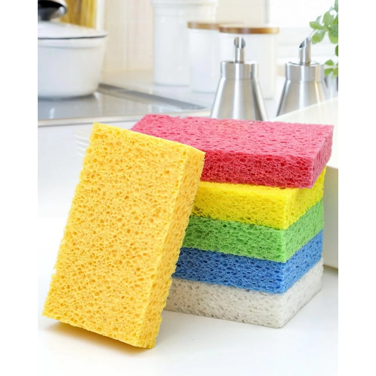 ARCLIBER Kitchen Sponges for Dishes Compressed Cellulose Sponge for Bathroom -6 Pack, Size: Compress size:4*2.4*0.1 inch,expand size:4.4*2.7*0.8 inch