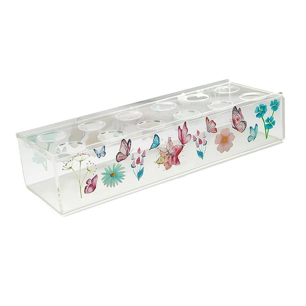 Florero Rectangular Florero Acrílico Transparente Florero Largo Arreglo Floral Para Escritorio