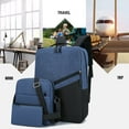 thumbnail image 3 of Latrodar Fashion Three-piece Backpack Backpack Male Business Safety Guaranteed apacity Students Bag Blue 18x12 Inch Home Decor, 3 of 5