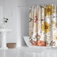 thumbnail image 2 of Pioneer Flower Floral Print Pattern Shower Curtain 84"x72" ,Bathroom Decorative Shower Curtains Set with 12 Hooks,Modern Waterproof Washable Shower Curtain, 2 of 6