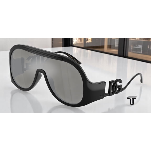 DOLCE & GABBANA DG6202 501 6G Black Lt Grey Mirr Silver 28 mm Women's Sunglasses