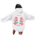 thumbnail image 1 of WEAIXIMIUNG Ensembles de Chandails en Molleton Raccourcis pour Femmes Sweat à Capuche Imprimé Lettres Manches Longues avec Poches, 1 of 6