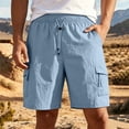 thumbnail image 4 of Hurxie Men's Cargo Shorts Quick Dry Lightweight Stretch Hiking Shorts for Men with Pockets No Lining Light Blue,4XL, 4 of 7