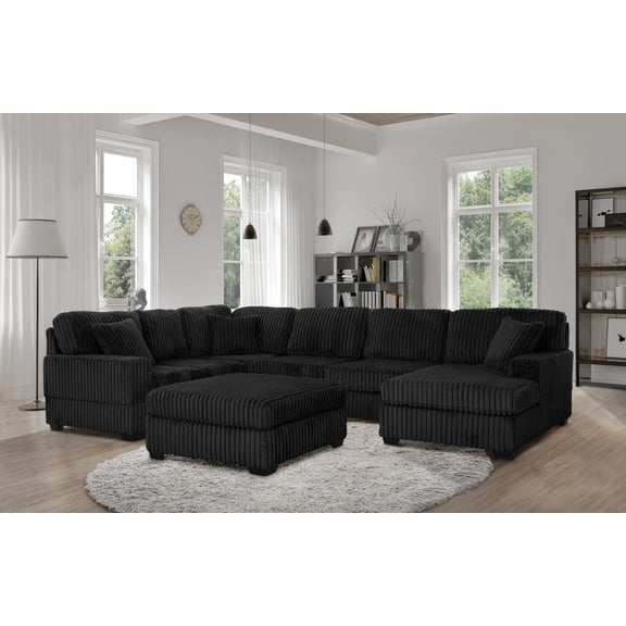Titan Reversible  Ottoman, Black