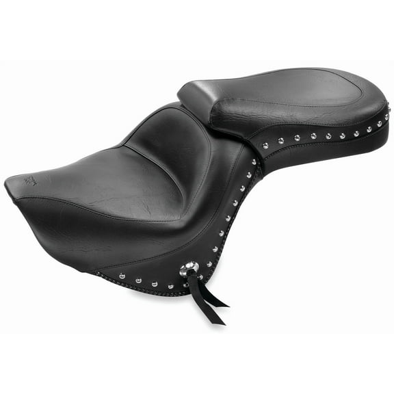 Mustang Standard Touring 1-Piece Black Seat - Chrome Studded & Conchos (76126)