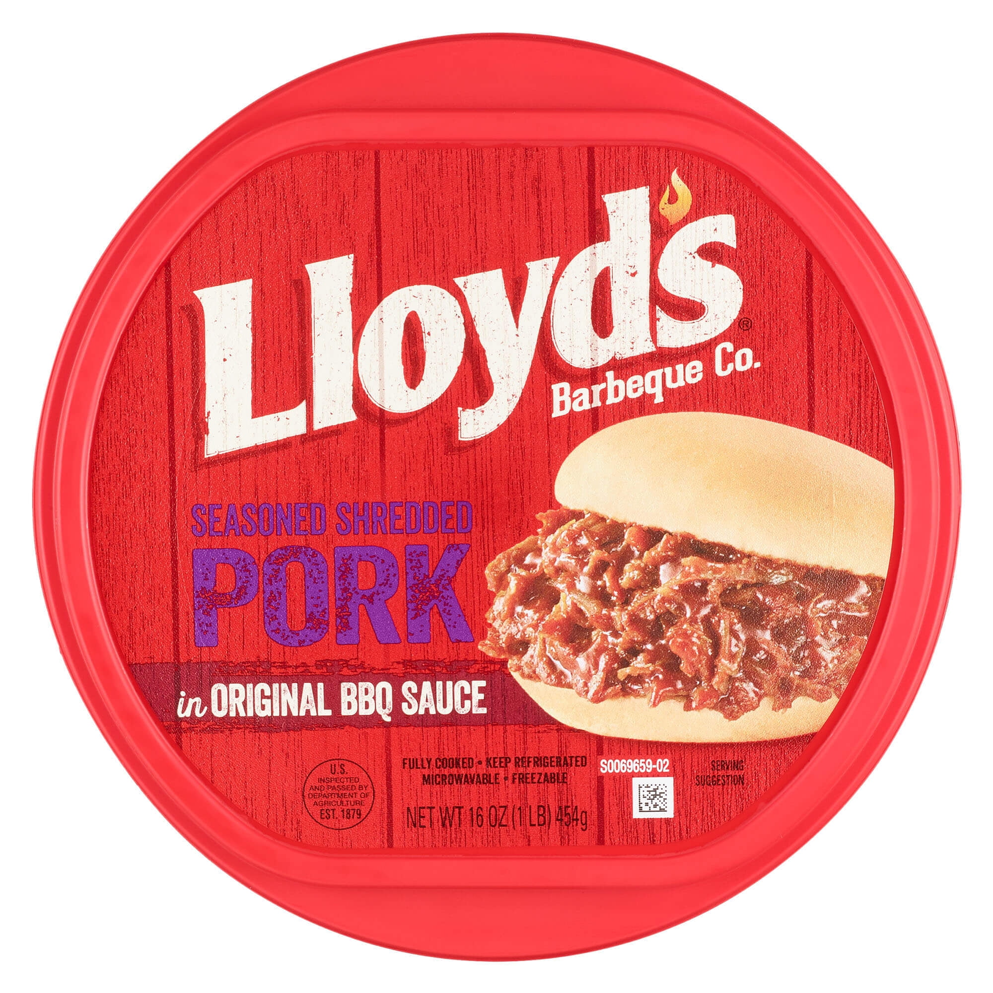 Lloyd’s Seasoned Shredded Pork in Original Barbecue Sauce; Fully Cooked