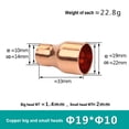 thumbnail image 2 of 1 piece Copper big head and small head welding diameter tube ,Large head inner diameter M19 - Small head inner diameterM10, 2 of 5