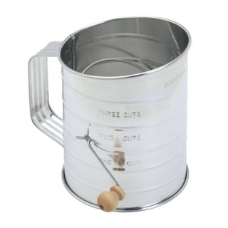 Mainstays Stainless Steel 3 Cup Flour Sifter with Beechwood Handle