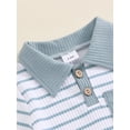 thumbnail image 6 of Nygoyerh Baby Boys 2PCS Fall Pants Set Long Sleeve Striped Romper with Pants Fall Outfit Newborn Infant Clothing for 0M-18M, 6 of 7