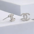 thumbnail image 3 of 925 Sterling Silver Stud Earrings Set for Women, Small Stud Earrings, Advanced Design, DOUBLE C, 3 of 5
