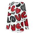 thumbnail image 5 of Resicozy Valentines Shirts for Women Funny Heart Printed Shirt Pullover Casual V-Neck Top Long Sleeve Tee Tops White XL, 5 of 6