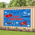 thumbnail image 2 of Airplane Birthday Party Decoration Happy Birthday Backdrop Photo Background Banner Poster for Party Decorations Party Supplies 70.8 x 47.2 Inch, 2 of 4