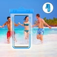thumbnail image 1 of Funda impermeable para teléfono para playa y natación | Bolsa estanca subacuática IPX8 con cordón | Compatible con teléfonos de hasta 7,2 pulgadas | Compatible con pantallas táctiles para fotos y, 1 of 7