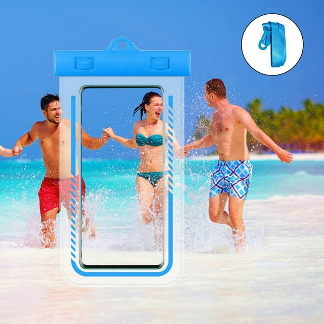 Funda impermeable para teléfono para playa y natación | Bolsa estanca subacuática IPX8 con cordón | Compatible con teléfonos de hasta 7,2 pulgadas | Compatible con pantallas táctiles para fotos y