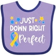 thumbnail image 3 of Inktastic Just Down Right Perfect Down Syndrome Awareness Ribbon Boys or Girls Baby Bib, 3 of 4