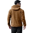 thumbnail image 3 of WTOBBY Men's Fleece Outdoor Warm Hooded Coat Jacket, Soft and Lightweight for Hiking, Camping, and Daily Wear, Wind-Resistant and Comfortable in Cool Weather,Khaki 2XL, 3 of 3