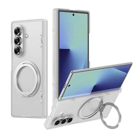 Sanwo for Samsung Galaxy Z Fold 8 Ultra Case, Magnetic Kickstand Case with Matte Clear Hard PC Back, Shock Absorbing Anti-Scratch Design, Matteclear