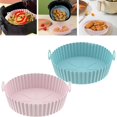 thumbnail image 3 of 9.4 Inch Air Fryer Silicone Pot, 2 Pcs Reusable Air Fryer Basket, Dishwasher Safe Air Fryer Basket Accessories for Baking Roasting Oven Microwave,Section a, 3 of 5