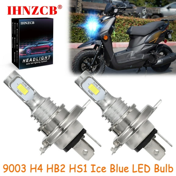 IHNZCB for Yamaha Zuma YW50 YW50F YW50FX - 2X HS1 9003 H4 HB2 LED Headlights Bulb 55W Ice Blue YTL,Motorcycle Light,Y117