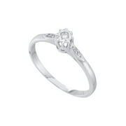10kt White Gold Round Diamond Solitaire Bridal Wedding Engagement Ring 1/20 Cttw Fine Jewelry Ideal Gifts For Women