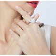 thumbnail image 5 of Anillos de piedra natal de cristal chapados en oro Anillos para mujer 1,5 CM blanco, 5 of 5