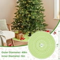 thumbnail image 5 of 23 Inch Green & White Christmas Tree Skirt, Annual Rings Tree Mat with Pom Poms for Xmas Tree Halloween Indoor Home Holiday Party Christmas Decorations, 5 of 10