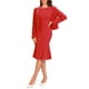thumbnail image 2 of INSPIRAR CHIC Conjunto de Vestido de 2 Piezas para Mujeres: Vestido Sin Mangas de Negocios y Blazer Corto S Rojo, 2 of 6