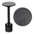thumbnail image 3 of JONATHAN Y Turner 24.5" Designer Cottage Spindle Wood Column Drink Table and Decorative End Table with White Marble Round Top, Black, END3002B, 3 of 5