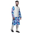 thumbnail image 2 of Atasi Mandarin Collar Traditional Kurta Pajama With Solid Jacket Set For Mens, 2 of 3