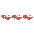 thumbnail image 2 of kurtrusly Rectangular Lightweight Frame Protection For Fashionable Look PC Materials Eyeglasses Red frame 3Set, 2 of 6