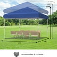 thumbnail image 2 of Garvee 10 x 10 ft Pop-up Canopy, One Button Push Setup, Heavy Duty, Portable Roller Bag, Blue, 2 of 8