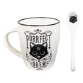 thumbnail image 6 of Wicca Sacred Pentacle Cat Purrfect Love Brew Porcelain Mug With Spoon Set 13oz, 6 of 10