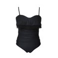 thumbnail image 1 of Traje de Baño Op Talla G Liso con Olán y Encaje Negro, 1 of 4