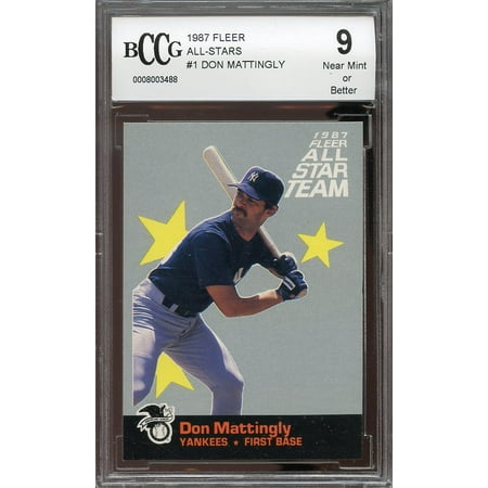 Don Mattingly Day - 1987 fleer all-stars #1 DON MATTINGLY yankees BGS BCCG 9