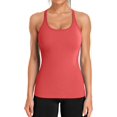 thumbnail image 1 of XINQIHANG Ribbed Workout Tank Tops for Women with Built in Bra Tight Racerback Scoop Neck Athletic Top, 1 of 7