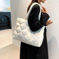 thumbnail image 2 of Bolso Mano Acolchado para Mujer Bolso para Las Axilas Bolso Compras Suave para Invierno (blanco), 2 of 9