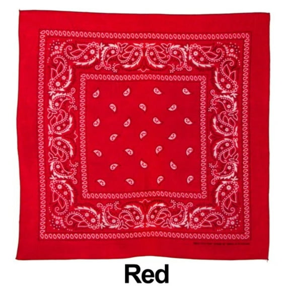 Red Paisley Design Print Cotton Bandana (22 inches x 22 inches)